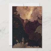 Dark Red Gothic Boho Floral Wedding Einladung (Rückseite)