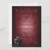 Dark Red Gothic Halloween wedding invitation Einladung (Vorderseite)