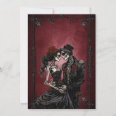 Dark Red Gothic Halloween wedding invitation Einladung (Rückseite)