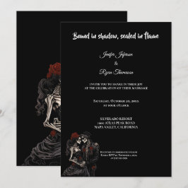 Dark Red Gothic Halloween wedding invitation Einladung