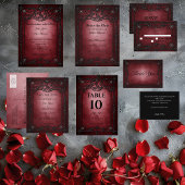 Dark Red Gothic Halloween wedding invitation Einladung