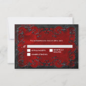 Dark red Gothic Halloween Wedding RSVP Card Karte (Vorderseite)