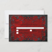 Dark red Gothic Halloween Wedding RSVP Card Karte (Vorderseite)