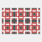 Dark Red Gray and White Mosaic Geometric Patterns Geschenkpapier Set (Vorderseite 2)