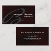 Dark Red Gray Modern Monogram Business Card Visitenkarte (Vorne/Hinten)