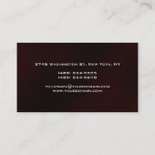 Dark Red Gray Modern Monogram Business Card Visitenkarte (Rückseite)
