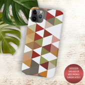 Dark Red Green Taupe Brown White Polygon Art Case-Mate iPhone Hülle