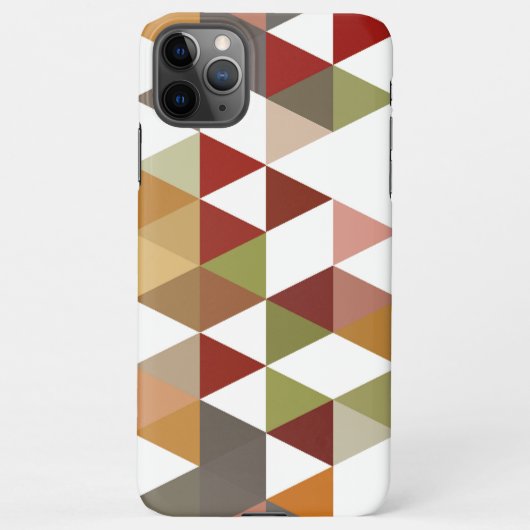 Dark Red Green Taupe Brown White Polygon Art iPhone Hülle (Rückseite)
