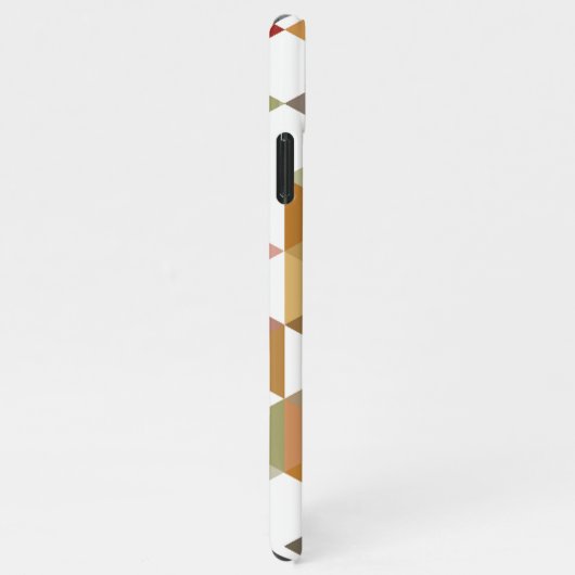 Dark Red Green Taupe Brown White Polygon Art iPhone Hülle (Rechte Seite)