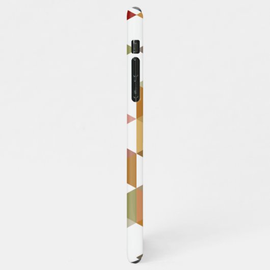 Dark Red Green Taupe Brown White Polygon Art iPhone Hülle (Linke Seite)