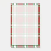 Dark Red Green White Kariert Squares Muster Post-it Klebezettel (Vorderseite)