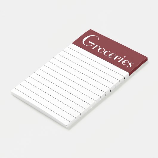 Dark Red Groceries Post It Notes Post-it Klebezettel (angewinkelt)