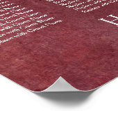 Dark Red Grunge Empfang Seekarte Poster (Ecke)