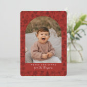 Dark Red Holiday Scribbles Arch Frohe Weihnachten (Stehend Vorderseite)