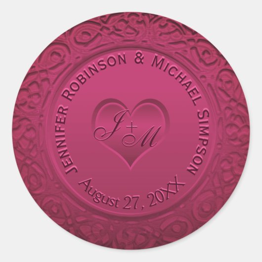 Dark Red Imitats Foil Round Sticker (Vorderseite)