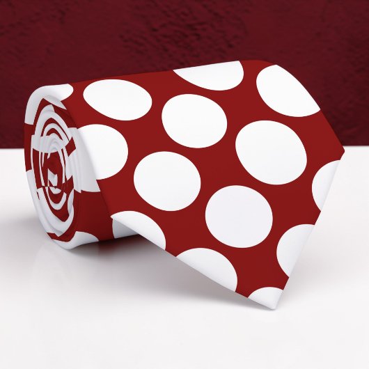 Dark Red Jumbo Polka Dots Custom Necktie Krawatte