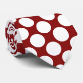 Dark Red Jumbo Polka Dots Custom Necktie Krawatte (Gerollt)