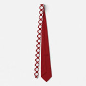Dark Red Jumbo Polka Dots Custom Necktie Krawatte (Rückseite)
