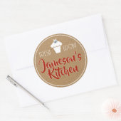 Dark Red Kraft Paper Kristall Cupcake Label Runder Aufkleber (Umschlag)