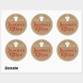 Dark Red Kraft Paper Kristall Cupcake Label Runder Aufkleber (Blatt)