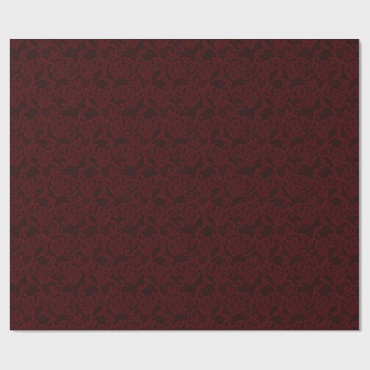 Dark Red Lace Geschenkpapier (Flach)