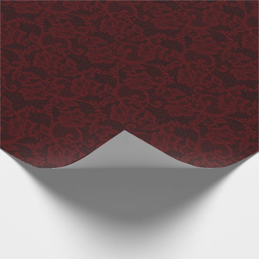 Dark Red Lace Geschenkpapier (Ecke)
