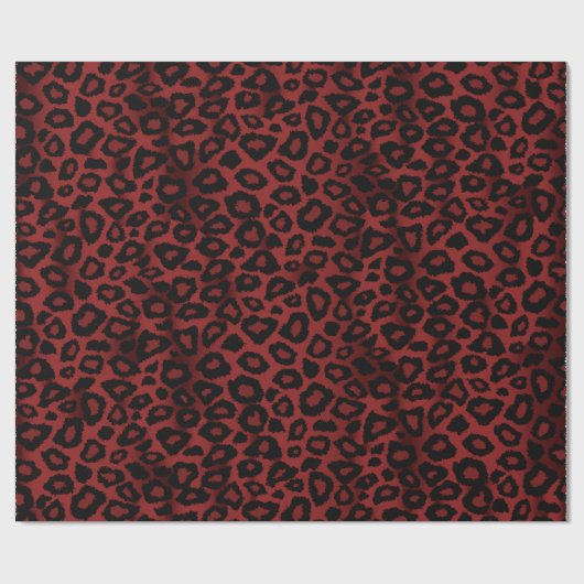 Dark Red Leopard Animal Print Geschenkpapier (Flach)