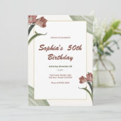 Dark Red Lilies zum Geburtstag Einladung (Stehend Vorderseite)