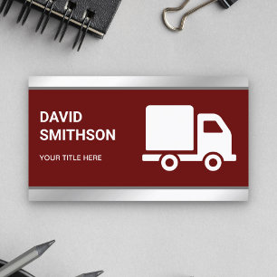 Dark Red Logistics Transport Cargo Truck Visitenkarte