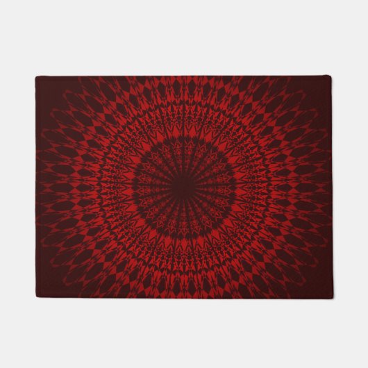 Dark Red Mandala Pattern Fußmatte (Vorderseite)