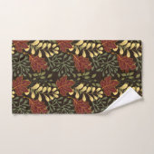 Dark red maple leaves floral pattern badhandtuch set (Handtuch)