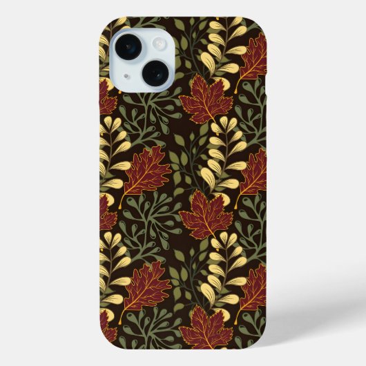Dark red maple leaves floral pattern Case-Mate iPhone hülle (Rückseite)