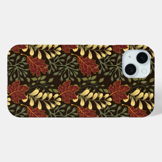 Dark red maple leaves floral pattern Case-Mate iPhone hülle (Rückseite (Horizontal))