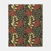 Dark red maple leaves floral pattern fleecedecke (Vorderseite)