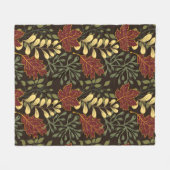Dark red maple leaves floral pattern fleecedecke (Vorderseite (Horizontal))