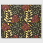 Dark red maple leaves floral pattern geschenkpapier (Flach)
