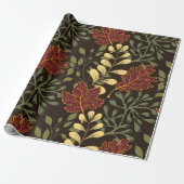 Dark red maple leaves floral pattern geschenkpapier (Ungerollt)