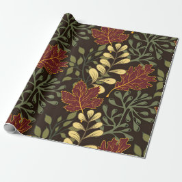 Dark red maple leaves floral pattern geschenkpapier