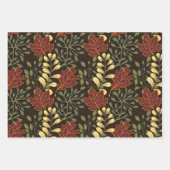 Dark red maple leaves floral pattern geschenkpapier set (Vorderseite)