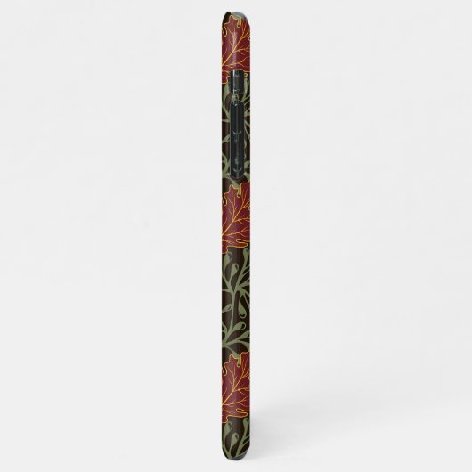 Dark red maple leaves floral pattern iPhone hülle (Linke Seite)