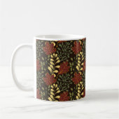 Dark red maple leaves floral pattern kaffeetasse (Links)