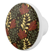 Dark red maple leaves floral pattern keramikknauf (Rechts)