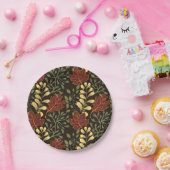 Dark red maple leaves floral pattern pappteller (Party)