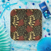 Dark red maple leaves floral pattern pappteller (Party)