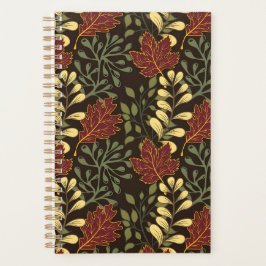 Dark red maple leaves floral pattern planer
