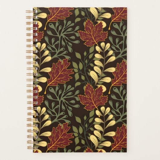 Dark red maple leaves floral pattern planer (Vorderseite)