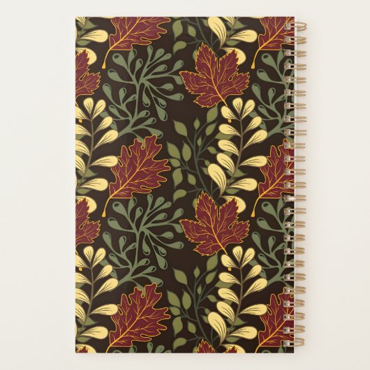 Dark red maple leaves floral pattern planer (Rückseite)