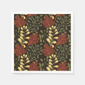 Dark red maple leaves floral pattern serviette (Vorderseite)