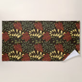 Dark red maple leaves floral pattern strandtuch (Vorderseite)