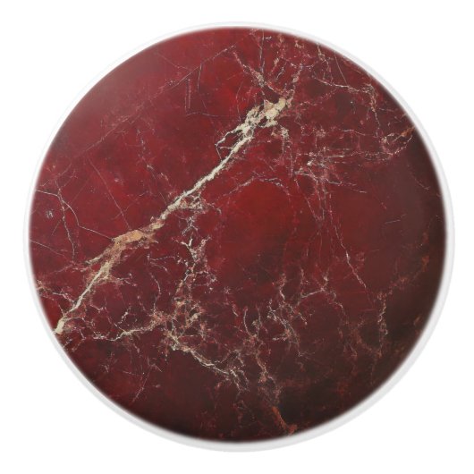 Dark Red Marble Pattern Keramikknauf (Vorderseite)